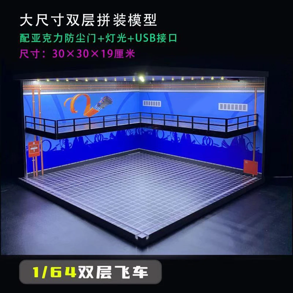 1/64 1/18 1/24 1/32 1/43 Schaal Auto Garage Diorama Modellen Set Scène LED Parkeerplaats Model voor Matchbox Hot Wheels Collectie