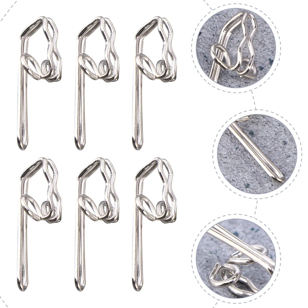 

100pcs Curtain Hooks Pin-On Iron Hooks For Drapes Shower Door Hangings Slide Replacement Accessories Silver