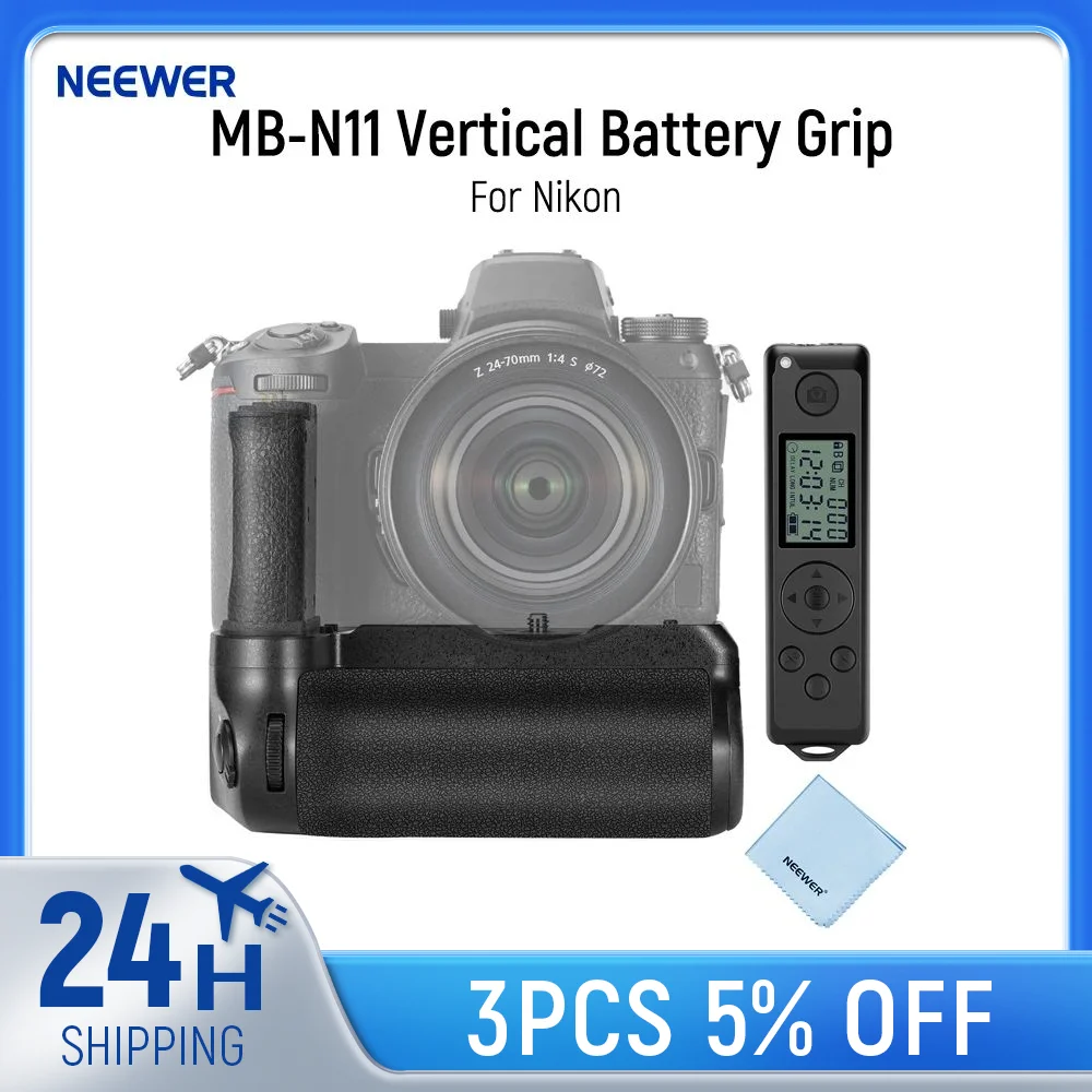 NEEWER MB-N11 Replacement Vertical Battery Grip with 2.4G Control For Nikon Z6 II & Z7 II Camera and EN-EL15c/ EN-EL15b/ EN-EL15