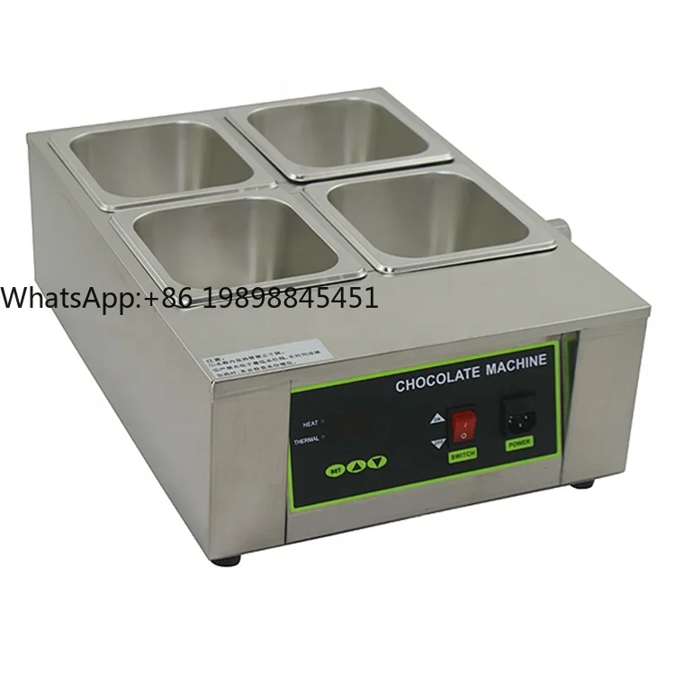 

8kg Capacity Commercial 110v 220v Electric 4 Pot Chocolate Melter Machine