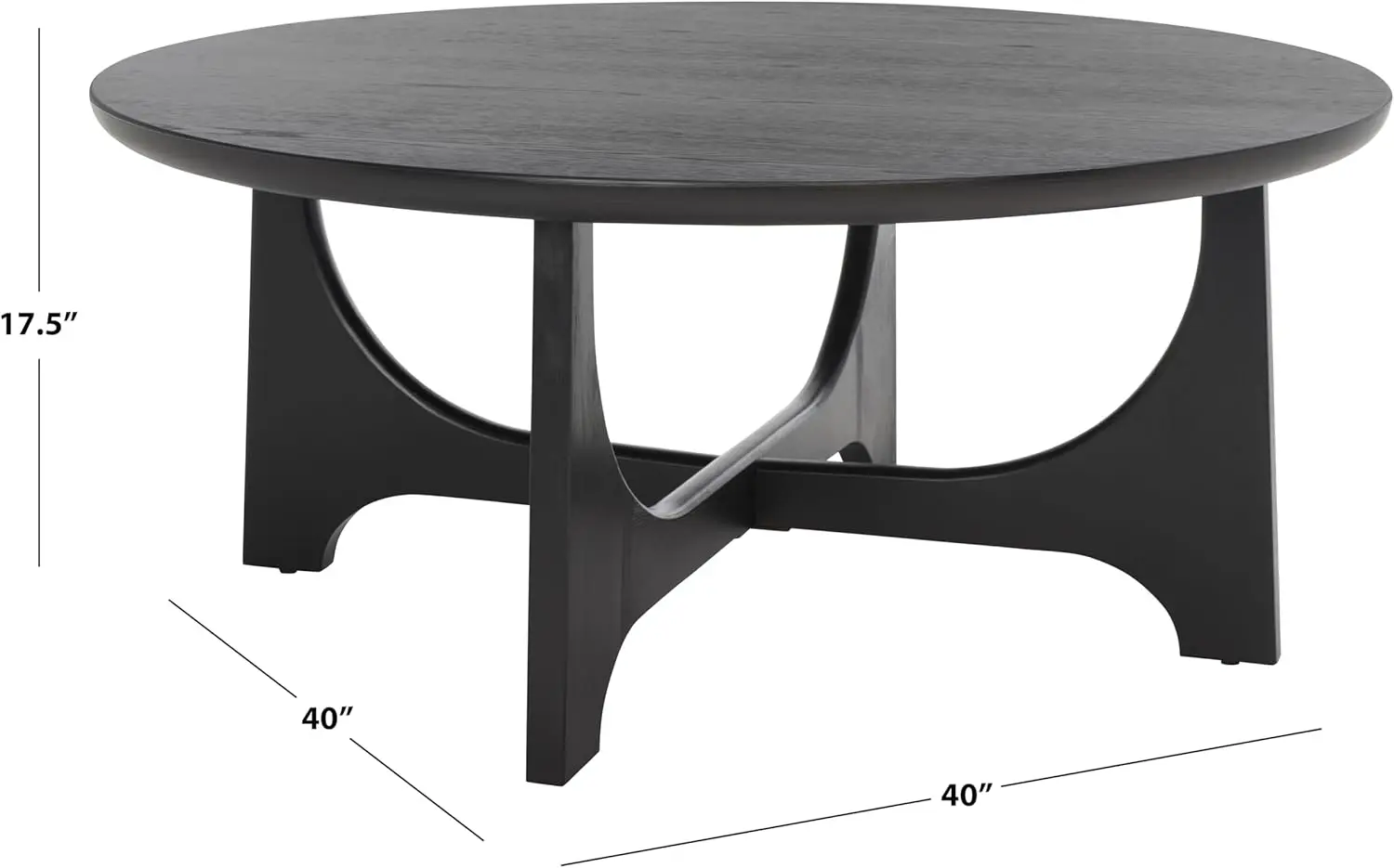 Couture Collection Sasha Contemporary Black Round Coffee Table