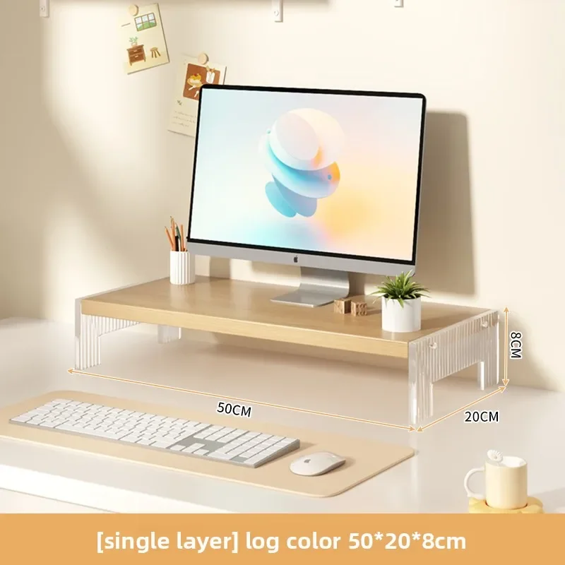 Acrylic Desktop Cuter Elevation Stand Home Office Desk Storage Organizer Platform Cuter Monitor Prop Up