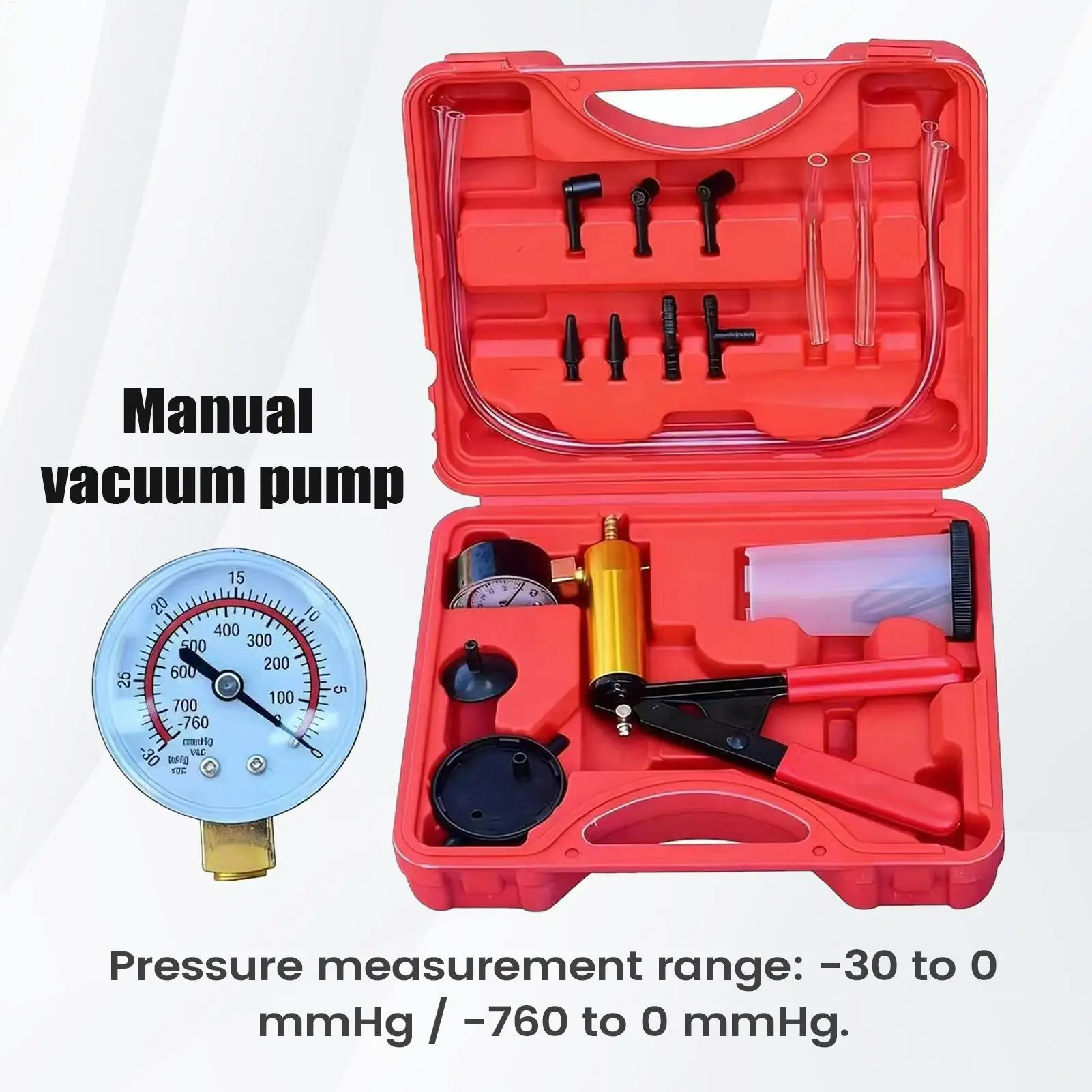 

Vacuum Bleeder Gauge Pressure Set Extractor Pump Brake Bleeding Kit for Home Garage Workshop Automotive Oil Change Maintenance