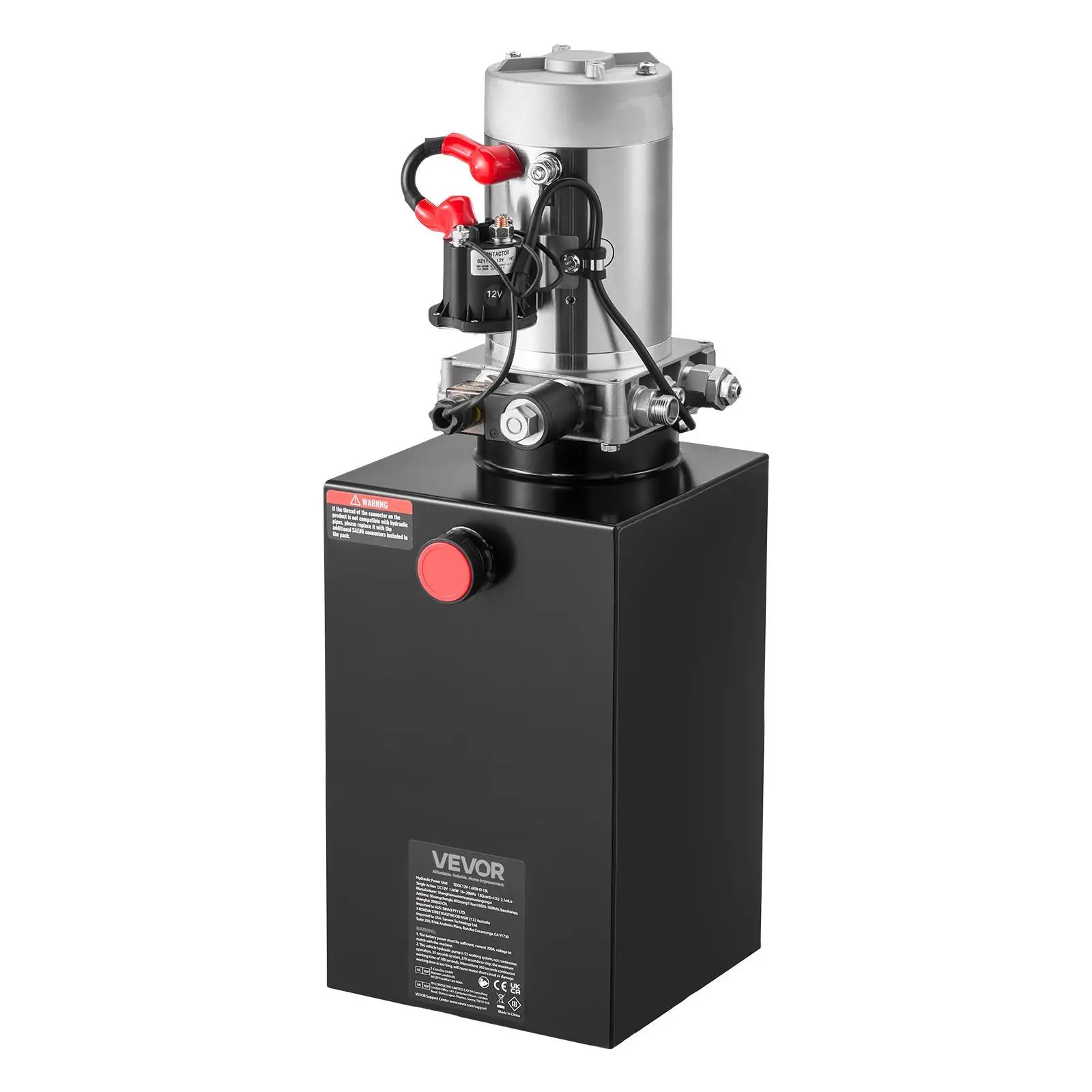 

Гидравлическая силовая установка на 10 кварт, насос одностороннего действия для самосвального прицепа, максимальное давление 3200 фунтов на кв. дюйм и расход 0,91 галлона в минуту, 12 В постоянного тока