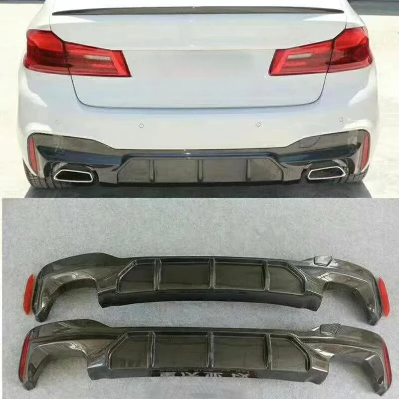 Multifunctional Carbon Fiber Rear Bumper Lip With Corner Pieces, Exterior Sport Tuning Auto Modification Body Ki Protector