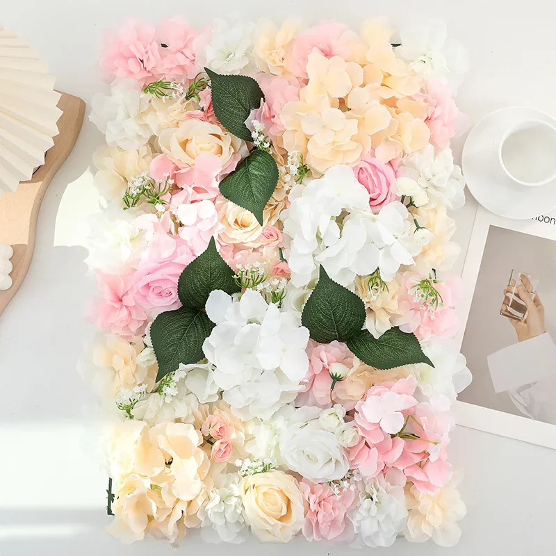 

60CM Artificial Rose Arrangement Wedding Flower Wall Background Decoration Indoor Party Decoration Romantic Decoration Supplies