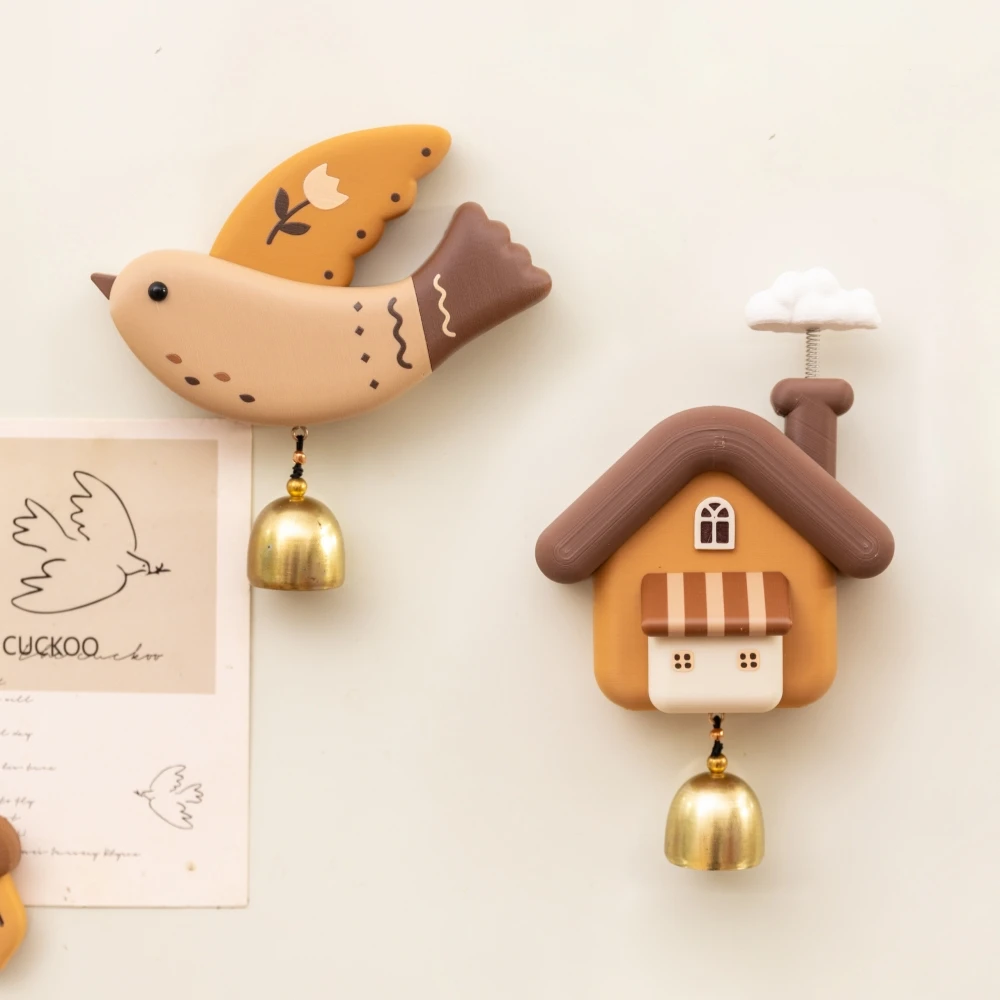 Cartoon Little House Wind Chimes Doorbell Hanging Decor Fridge Stickers Home Wall Shopkeeper Remind Bell Birthday Gift for Women