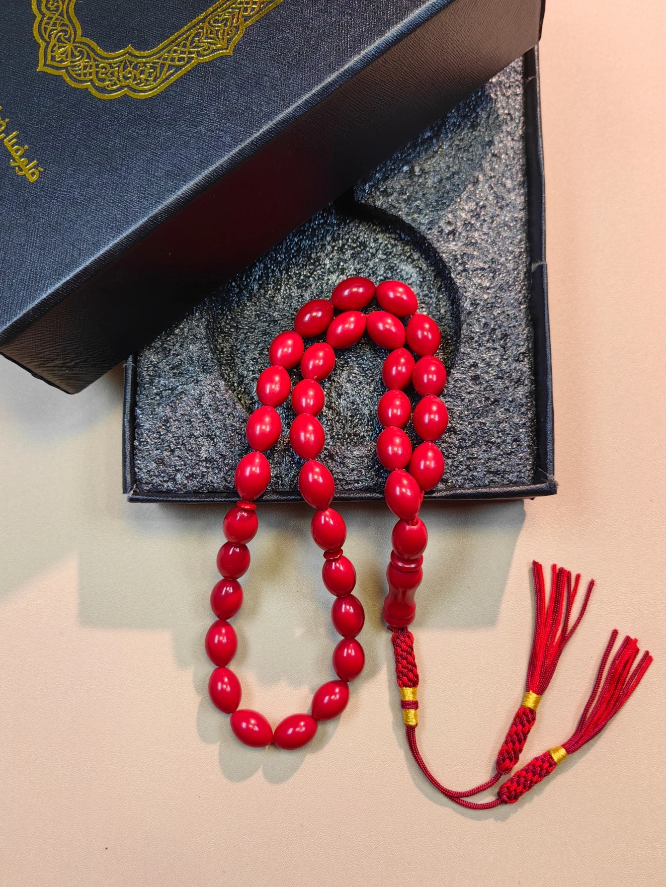Handmade 45 Beads Islamic Tasbih Prayer Beads with Tassel, Unisex Religious Rosary Accessories, Exquisite Gift Box Packed, Ideal