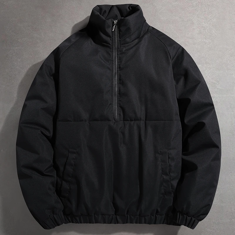 

Утепленная мужская куртка-бомбер в американском стиле с воротником-стойкой на молнии, для спорта и активного отдыха, теплая хлопковая, зимняя, повседневная, модная