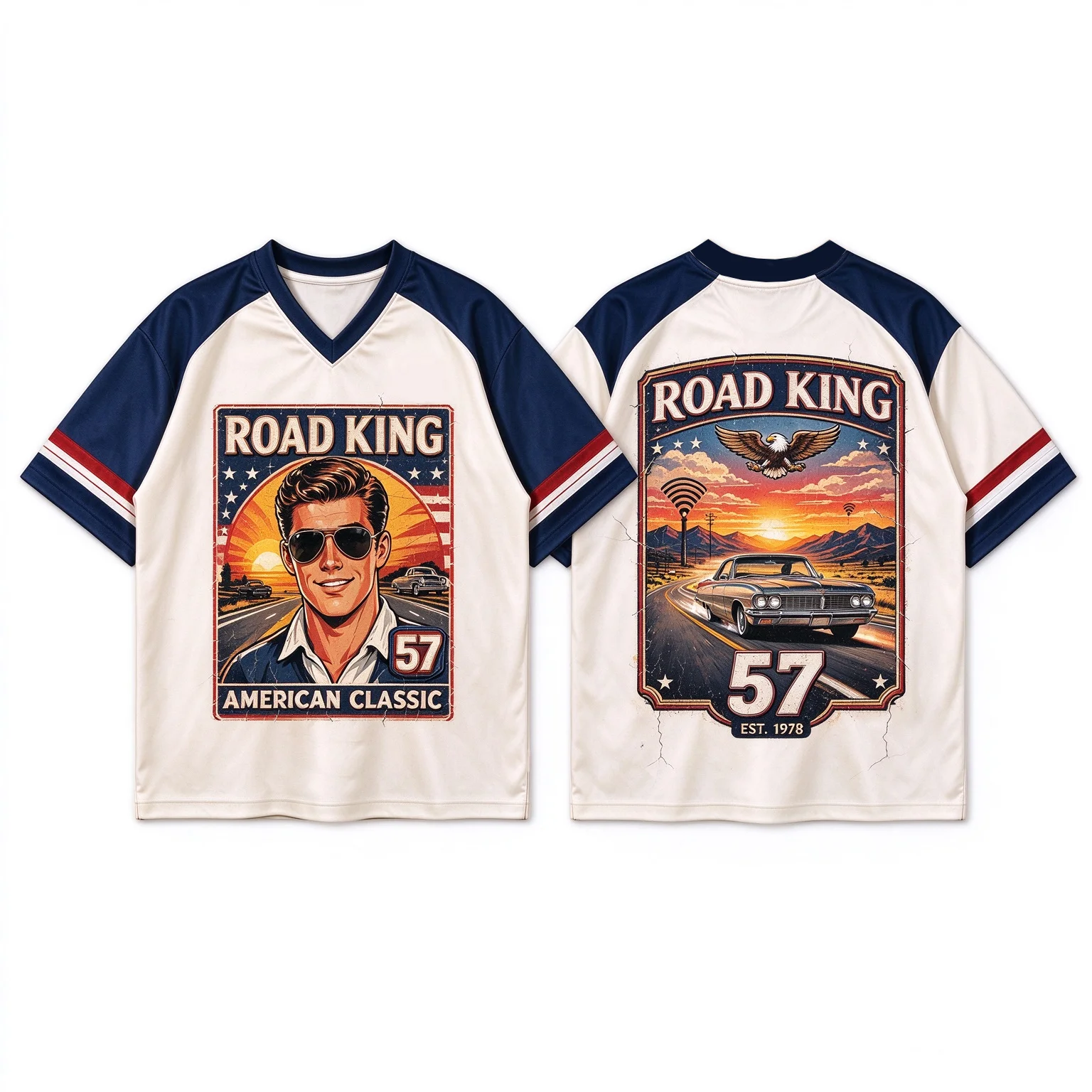 Hot Men's Stylish Retro Biker-Style V-Neck Short-Sleeve Top – Trendy Casual Wear & Quick-Dry Sports T-Shirt