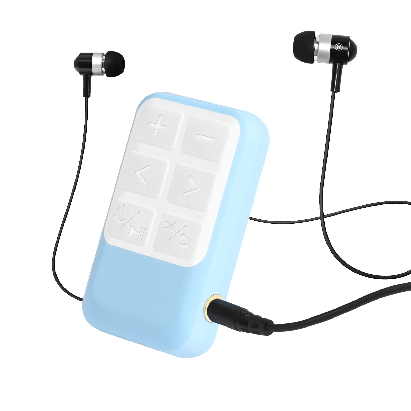 مشغل موسيقى MP3 صغير من Vandlion محرك أقراص USB 250 مللي أمبير في الساعة جهاز تشغيل الموسيقى المحمول Hifi جهاز Walkman بدون فقدان مشبك خلفي أزرق X18