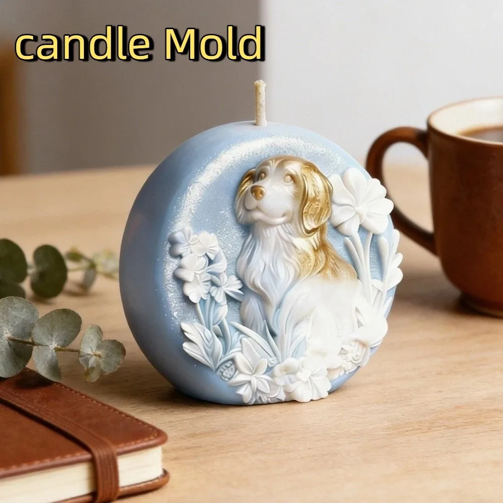 

Practical Silicone Dog Candle Mold 3D Reusable Animal Soap Mold Non-stick Soft Aromatherapy Mold Decorations