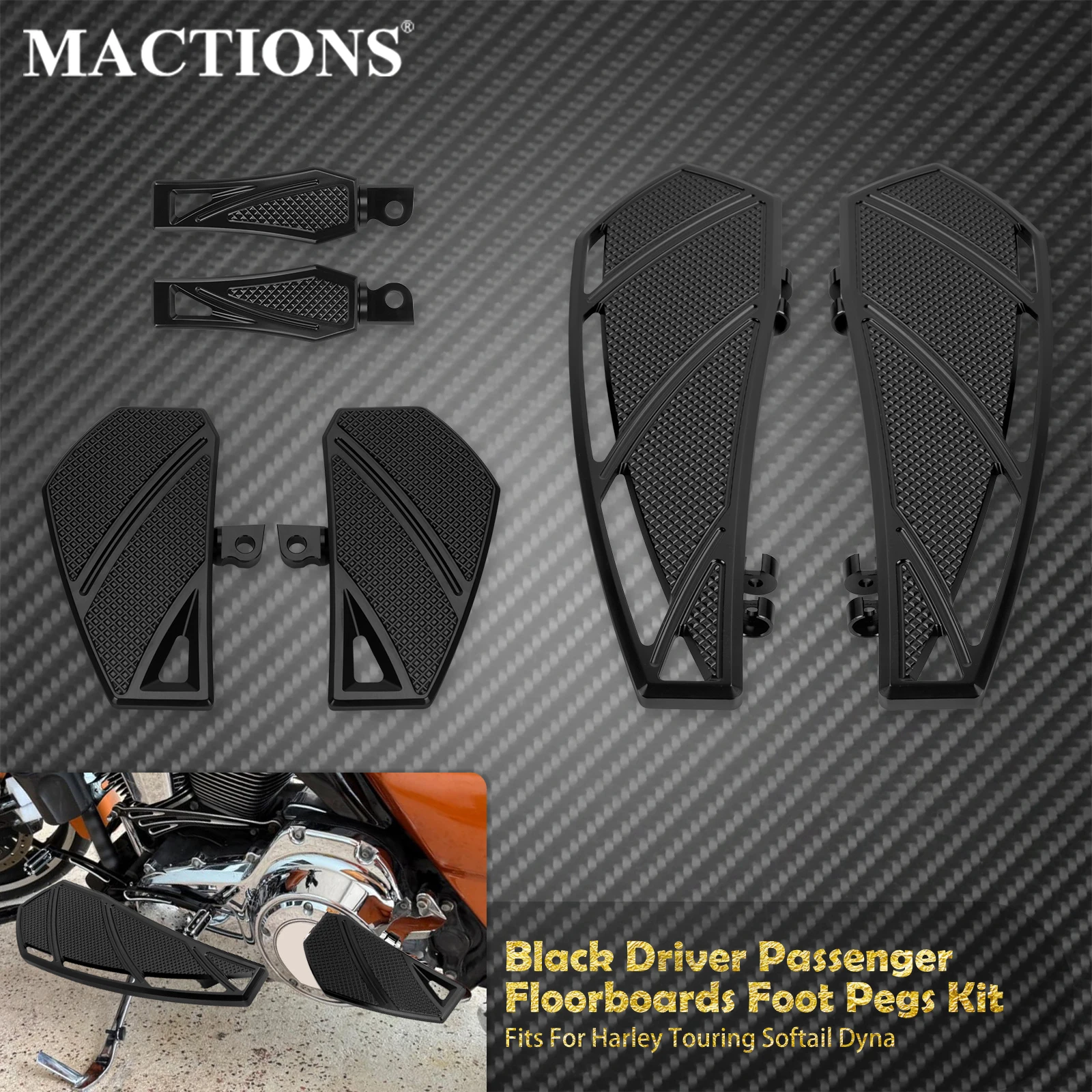 

Motorcycle Floorboard Driver Footrest Passenger Footpegs Rider Front Rear Pedal For Harley Touring Street Glide Softail FLSTF FL