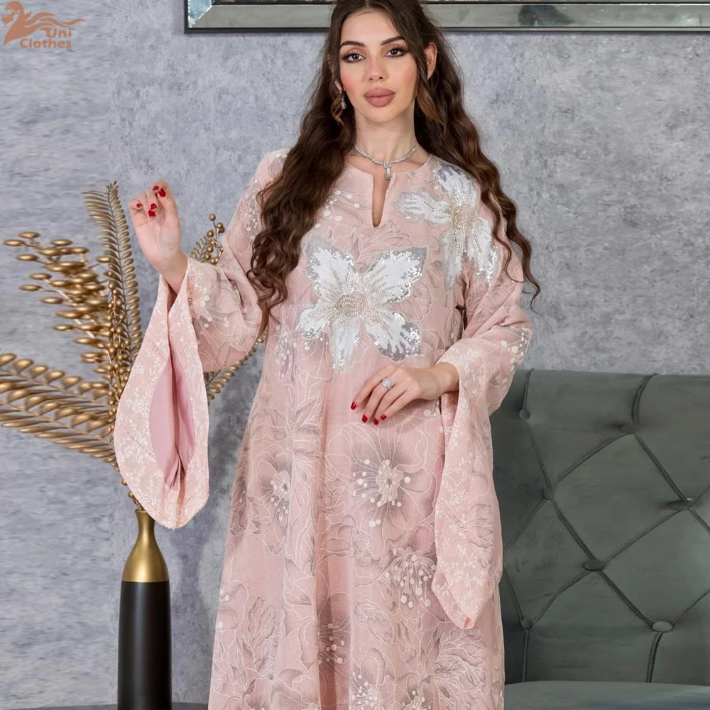 2025 élégant dubaï femmes musulmanes broderie Maxi robe Abaya turquie caftan Jalabiya Caftan robes de soirée Musulmane Femme robes
