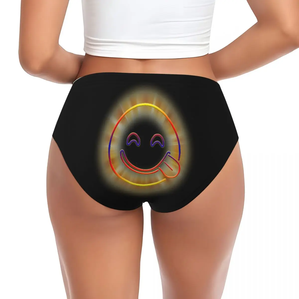 Custom Women's Smile Face Happy Emotion Brief Panties Female Comfort Underwear Underpants