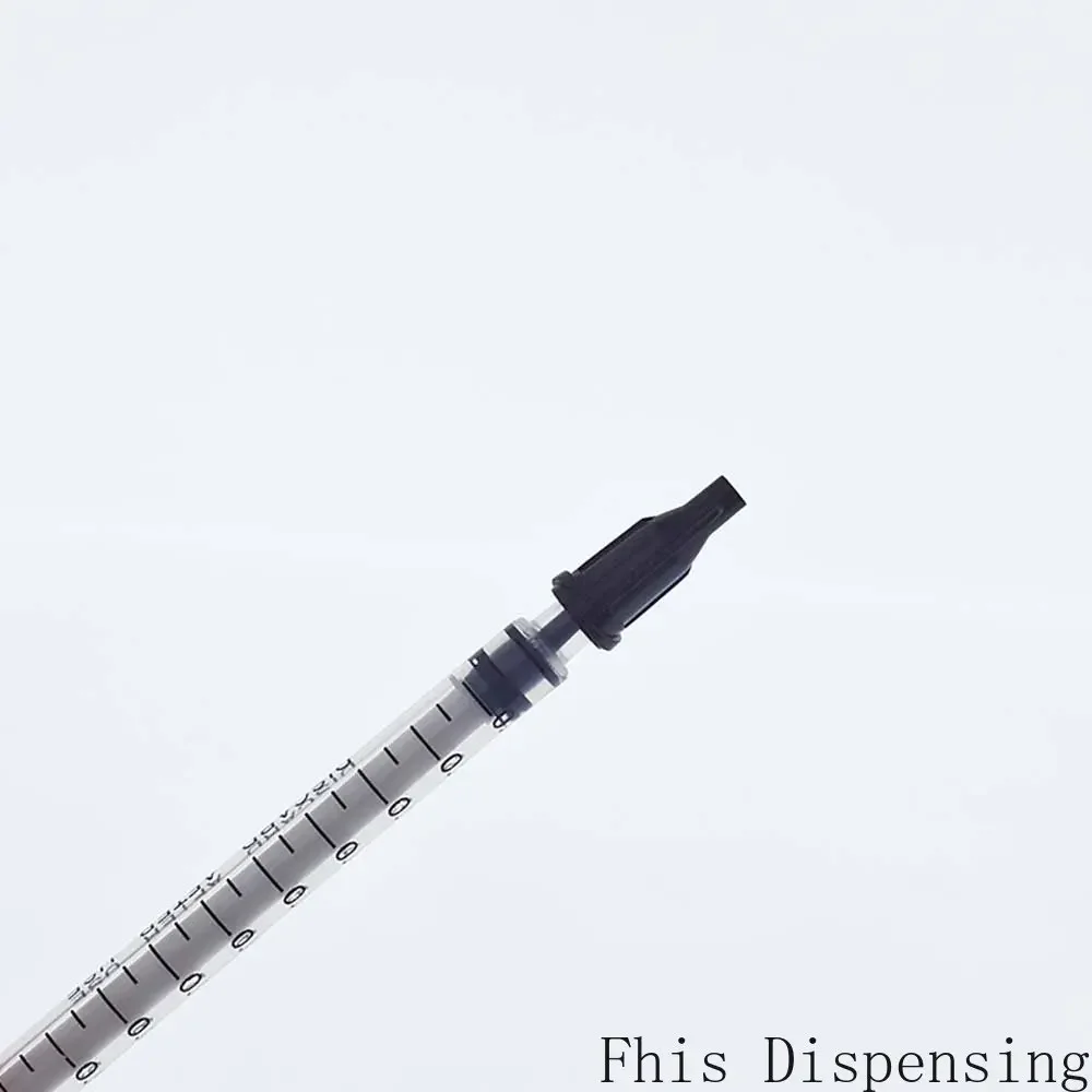 حزمة مكونة من 12000 نصيحة لحقنة توزيع الغراء ذات الغطاء الأسود لتطبيق لاصق دقيق #6