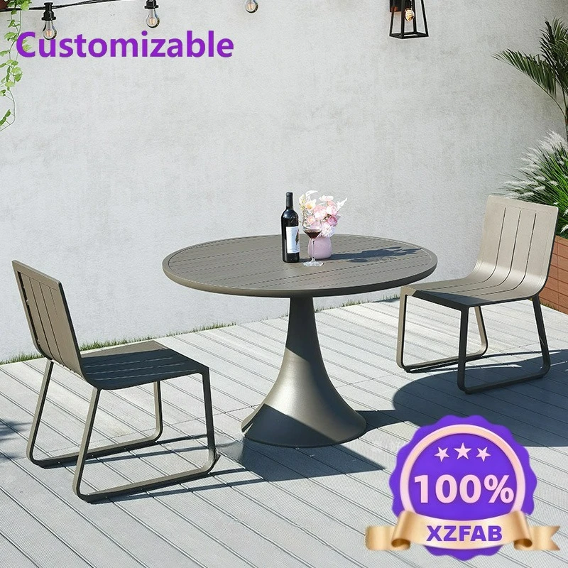 Customizable outdoor garden aluminum alloy table and chair combination
