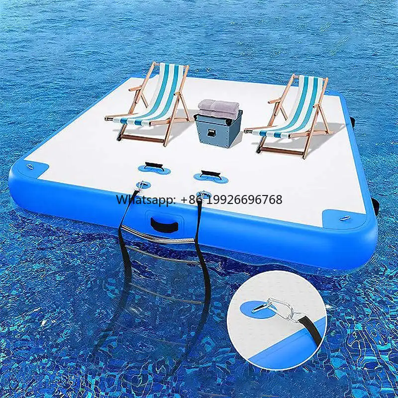 

Custom Inflatable Jetski Dock Floating Island Platform For Yachts Stitch System Party Pad Family Grade Modular Float Raft Drop f