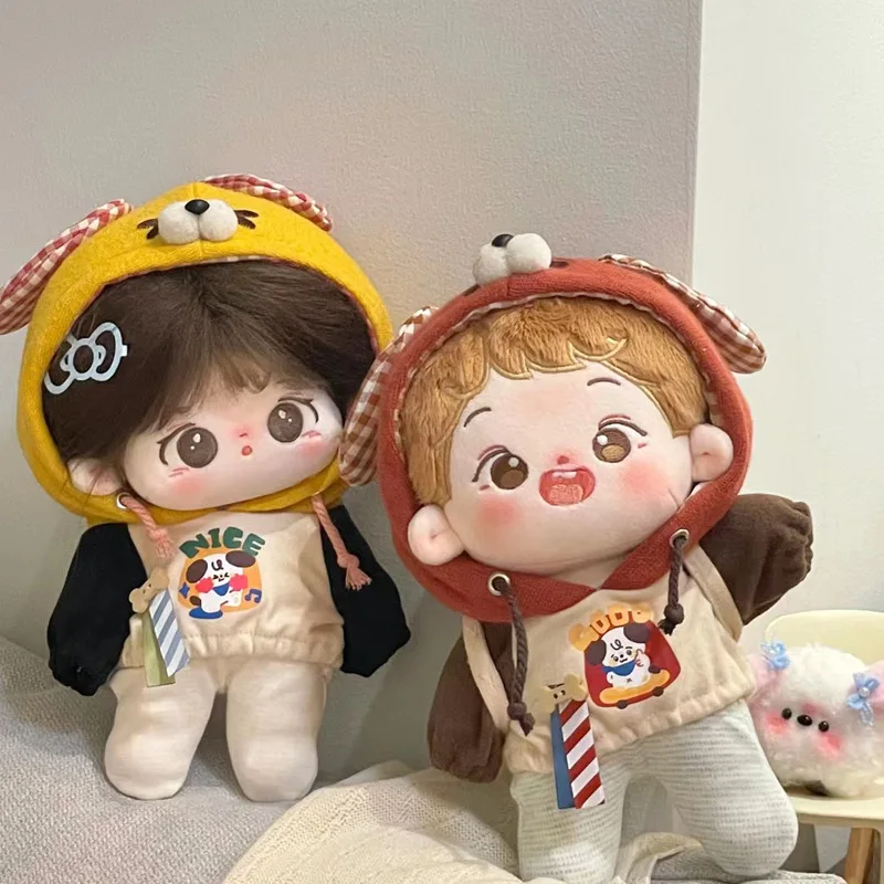Cambia vestiti per le bambole Felpa con cappuccio Articolo singolo Bambola in cotone da 20 cm Originale senza attributi Set di vestiti per bambini Felpa con cappuccio per tutti i fiammiferi Cartoon Fai da te