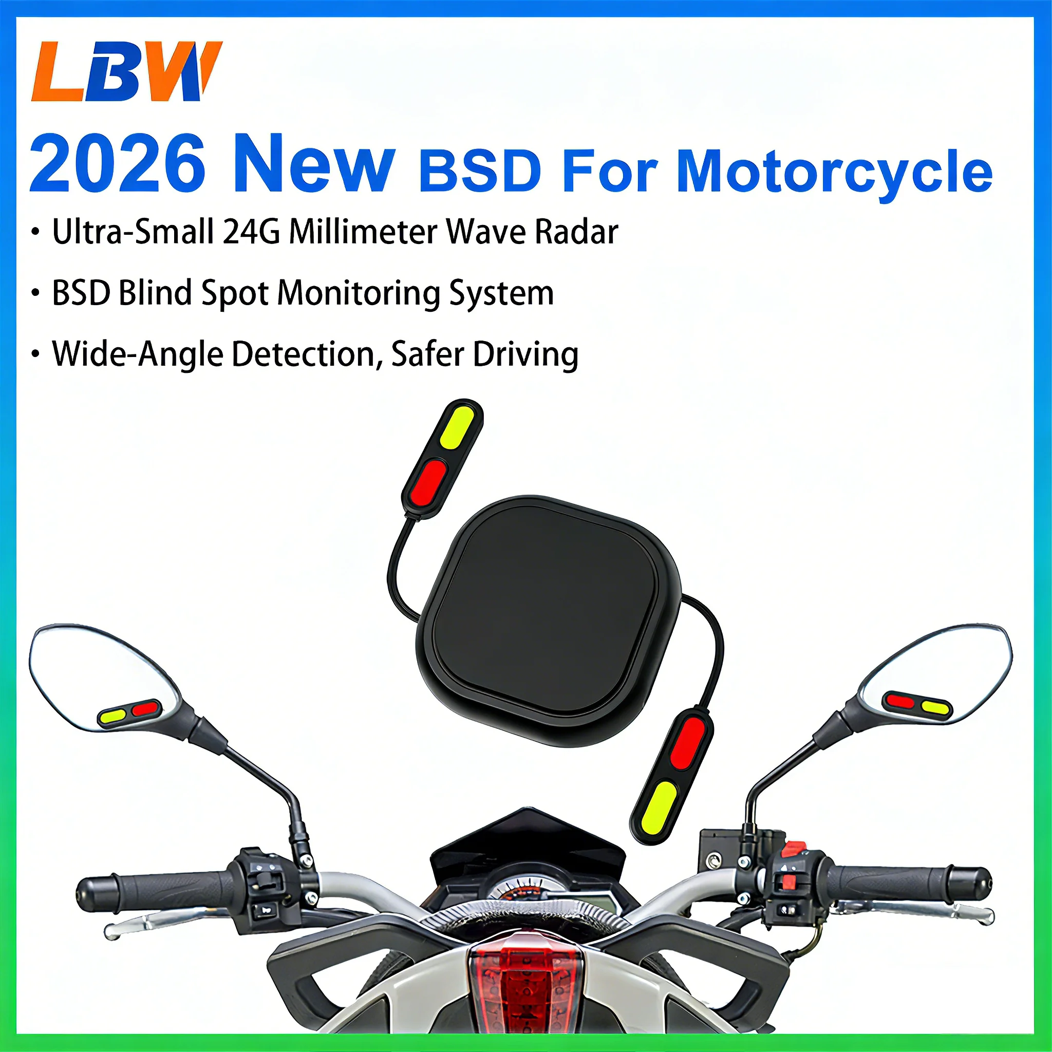 

24GHz Motorcycle Radar BSD01 Speed ​​Radar Detector Waterproof LED Motorcycle Safety Accessory