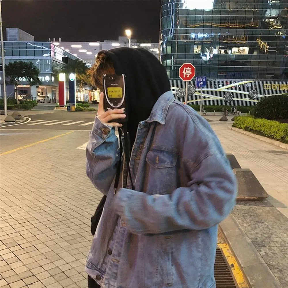 Retro Casual Loose Denim Jackets for Men Spring Autumn  Korean Fashion High Street Jacket Coats  Streetwear Men Clothing