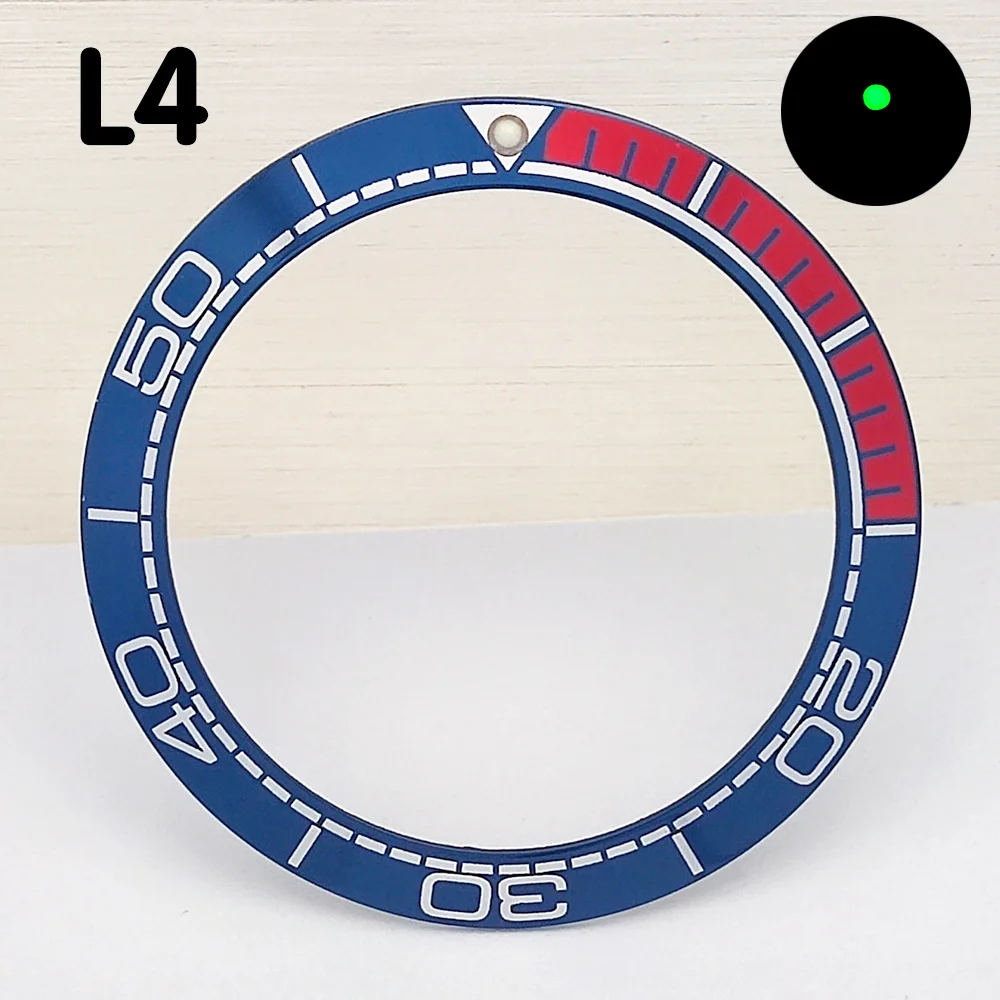 41.5mm Bezel Aluminum Bezel Green Luminous Bezel Fits 43mm Watch Case Parts Replacement Parts High Quality Watch Bezel