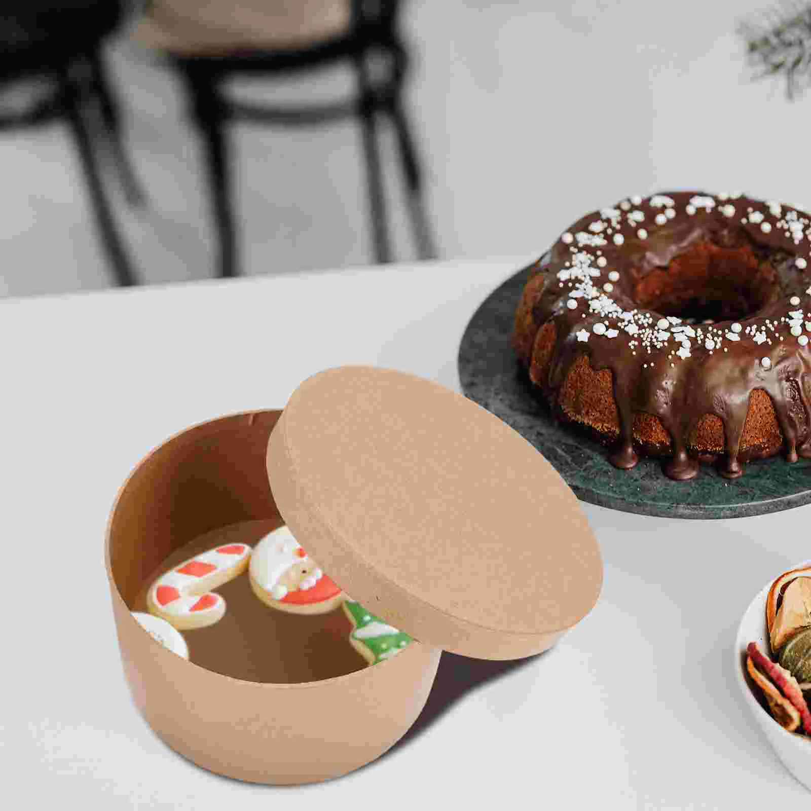 Muffin Round Cake Box Paper Cups with Lids Cookie Packing Supplies Kraft Containers for Food Bakery Boxes