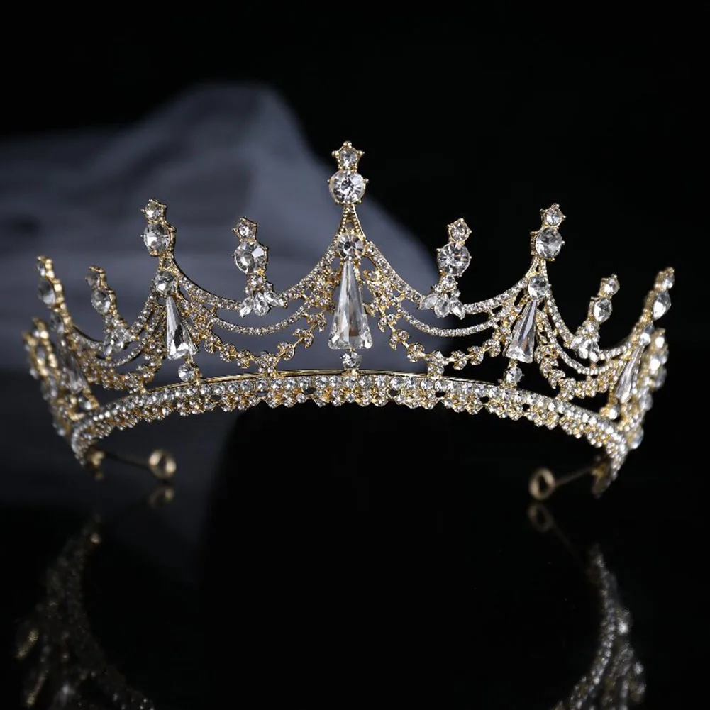 Accesorios nupciales elegantes de la marca Crown para mujer: tiara semicircular con pedrería, diadema para bodas y fiestas, joyería y accesorios de regalo.
