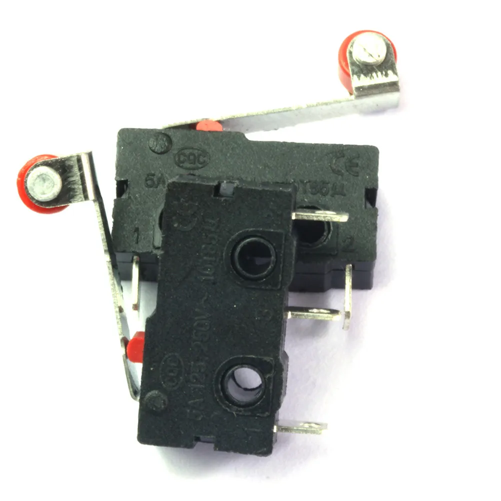 5Pcs Micro Roller Lever Arm Limit Switch Spdt 1no 1nc Momentary Snap Action Micro on Off Switch for Microwave Oven Refrigerator