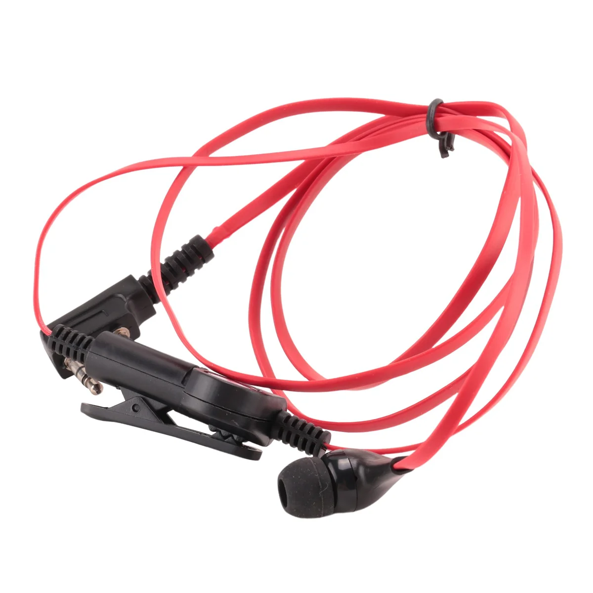 Auricular estilo fideos de 2 pines, auricular con enchufe K para Radio Uv5R -888S Uv5R, cable rojo