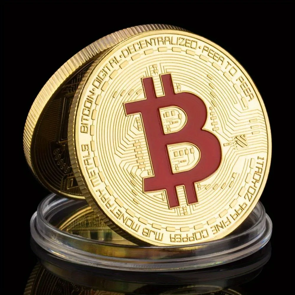 Bitcoin 1PCS Creative Souvenir Golden Plated Commemorative Coin Cryptocurrency Coin Physical Bitcoin Coin