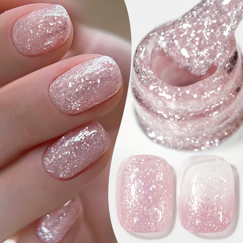 

BORN PRETTY 10ml Fluttering Flakes Jelly Gel Polish Semi Permanent Soak Off UV Gel Nail Art Manicure Nail Supplies Vernis