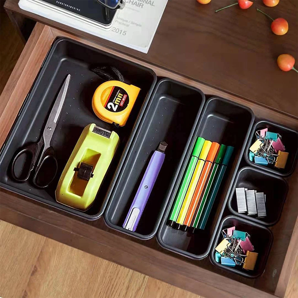 

2Sets Storage Box Desktop Organizer Creative Multi-Functional Household Cosmetics Divider Sundries Storage Case