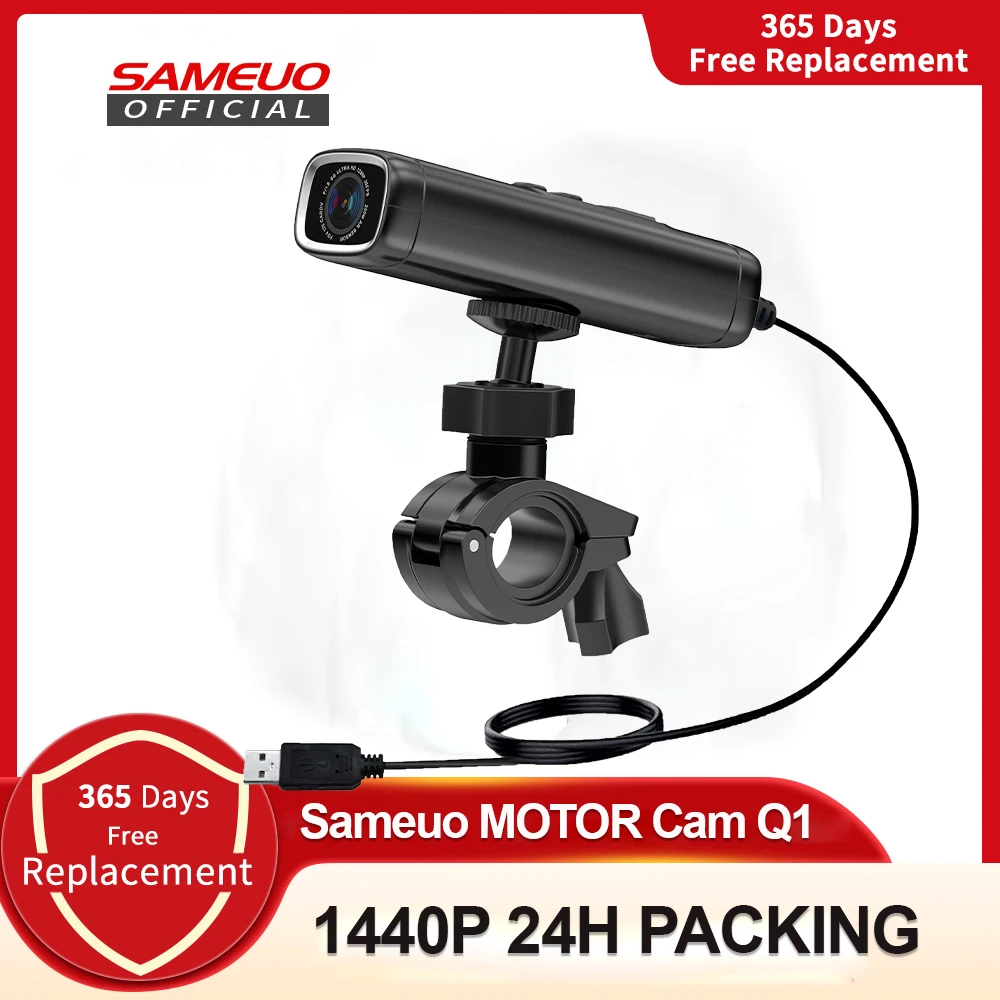 Sameuo Q1 moto rcycle kamera Video kaydedici 1440P çizgi kam moto bisiklet kamera helset kamera Moto rcycle dvr su geçirmez dashcam wifi