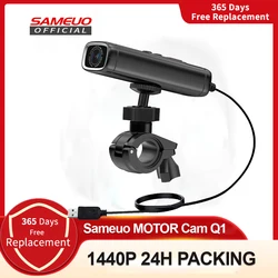 Sameuo Q1 moto rcycle kamera Video kaydedici 1440P çizgi kam moto bisiklet kamera helset kamera Moto rcycle dvr su geçirmez dashcam wifi