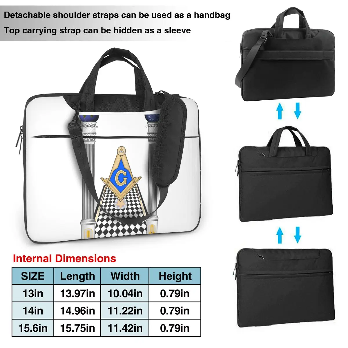 Masonic Mason Freemason Laptop Bag mason For Macbook Air Pro Acer Dell Sleeve Case Stylish Travelmate 13 14 15 15.6 Briefcases