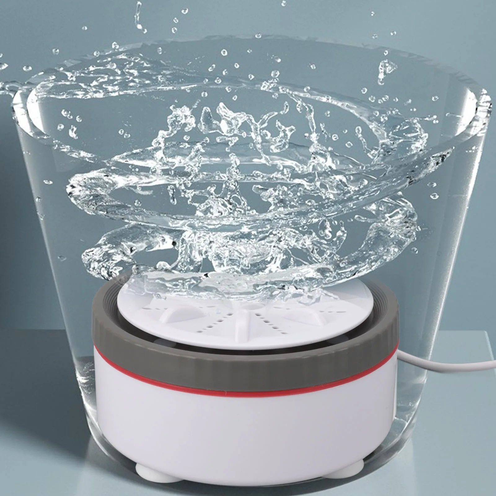 Mini Turbo Washing Machine Timed Adjustable Multifunction USB Powered Portable Mini Turbo Washer Small Clothes Fruit Dish Washin