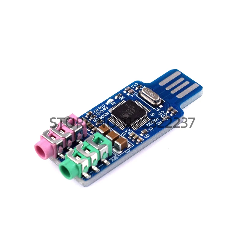 CM108 USB Sound Card Module Free Driver for Laptop Computer External Sound Card Chip Board with 3.5mm Microphone Jack