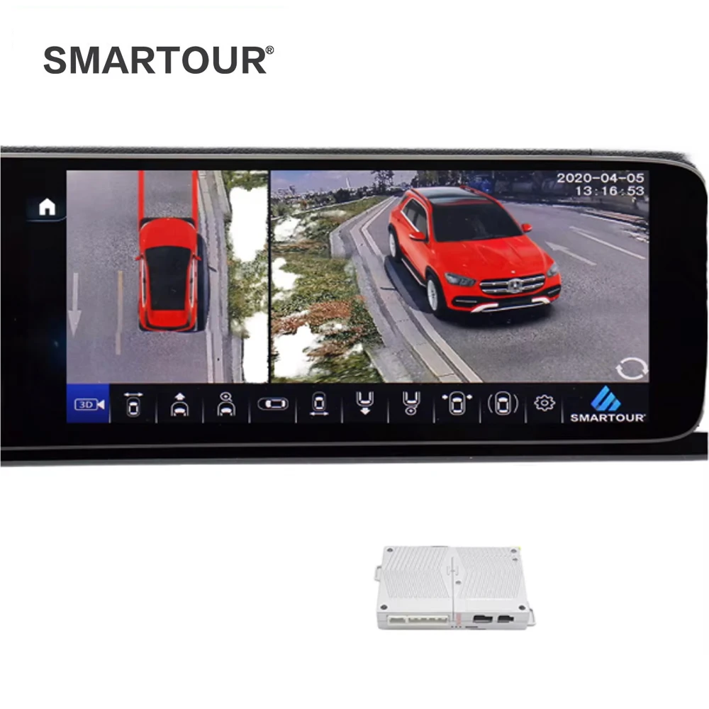 Smartour 360 Degree View Car Camera Parking System 4 Side AI 3D Surround View Driving Recorder HD 4K AHD 1080P Waterproof