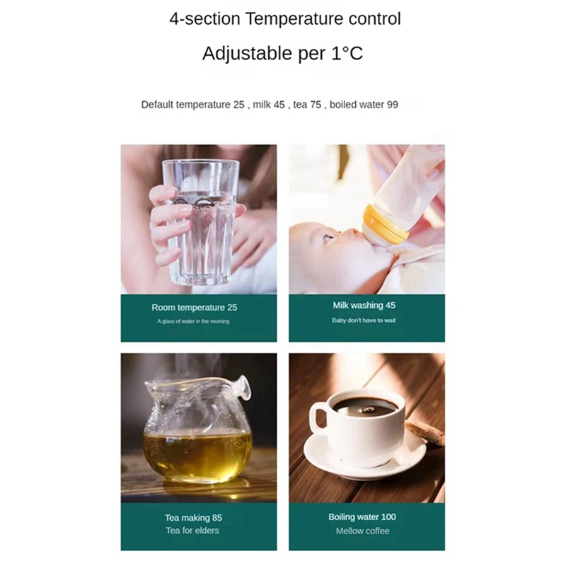 デスクトップ温度制御ウォーターディスペンサー、3l、飲み物の準備ができ、ポータブル、家庭、小型、4段階、usプラグ