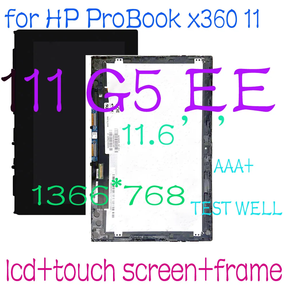 

11.6'' HD LCD for HP ProBook x360 11 G5 EE HD 60 HZ 30 PIN LCD Display Touch Screen Digitizer Assembly