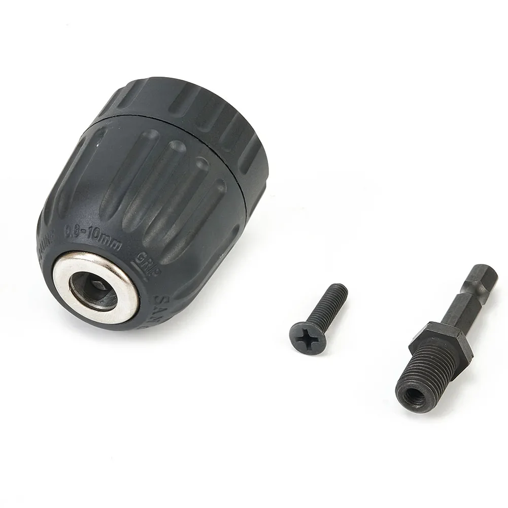 Keyless Drill Bit Adapter featuring Quick Change Mechanism Compatible with 9 3mm Axles and Constructed from Metal and Plastic
