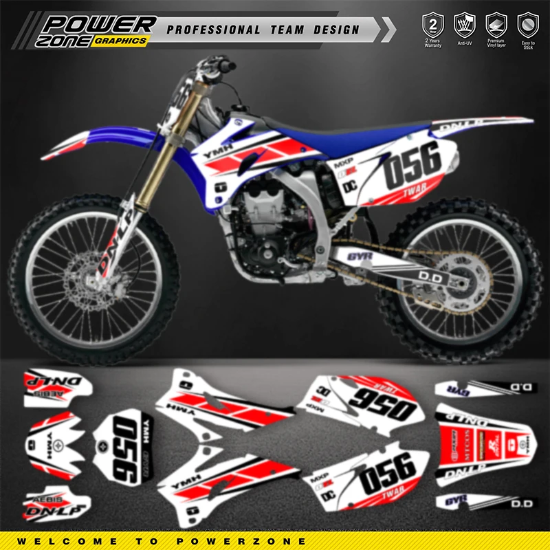 PowerZone Custom Team Graphics Backgrounds Decals Stickers Kit For YAMAHA YZF250 450 2006 2007 2008 2009 YZF250 YZF450 021