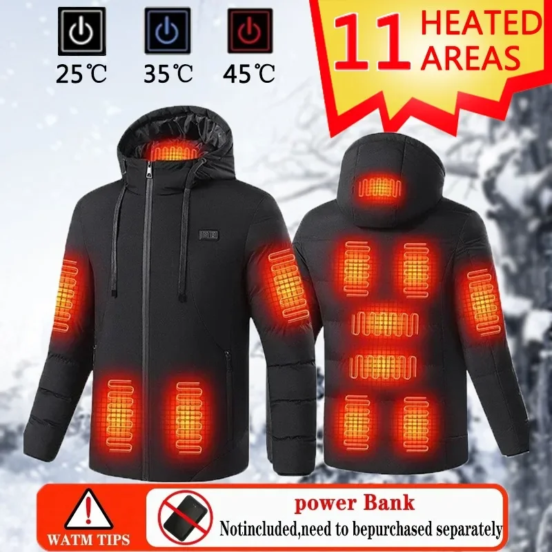 

11 Areas Heated Jacket Men Electric Heating Usb Jacket Women Bodywarmer Heated Down Jacket