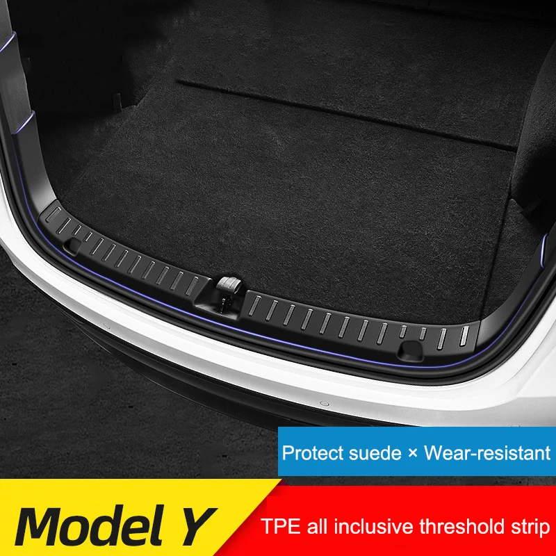 Per Tesla ModelY/3 2017-2022 anteriore Built-in soglia striscia Boot Guard tronco porta davanzale protezione davanzale della porta TPE copertura