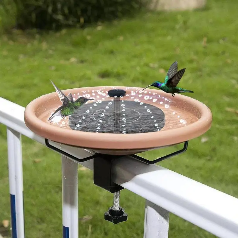 

Bird Bath For Deck Railing Balcony Railing Bird Feeder With Solar Fountain Garden Decorations Fence Clamp Bird Bath Fountains