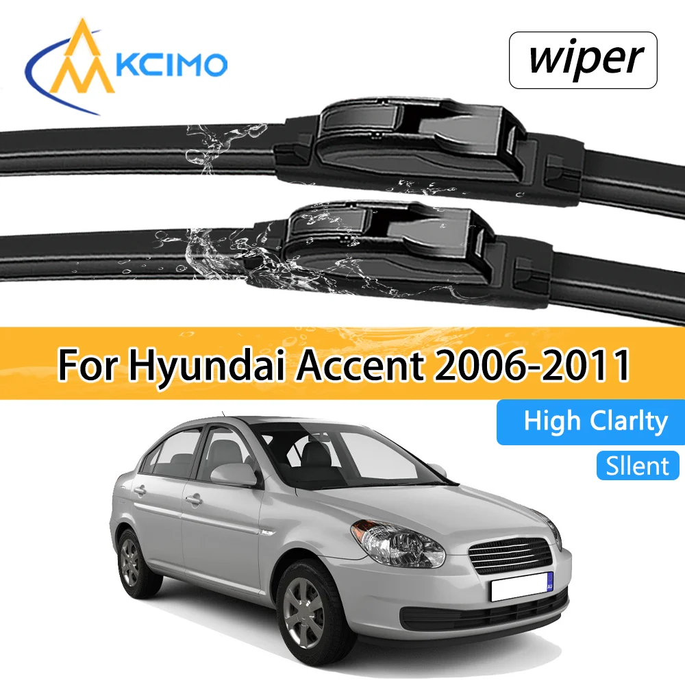 2Pcs Car Front Wiper Blades For Hyundai Accent MC 2006-2011 Crystal Clear Visibility & Enhanced Driving Safety