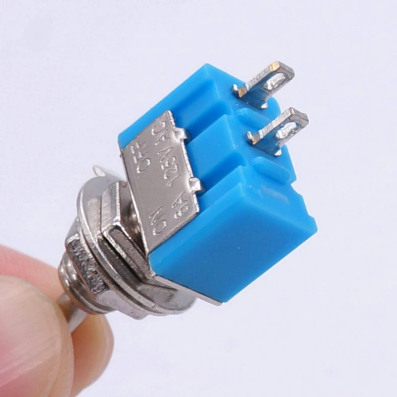 10pc/LOT Blue Mini MTS-101 2 Pin SPDT ON-OFF AC125V/6A Miniature Toggle Switches