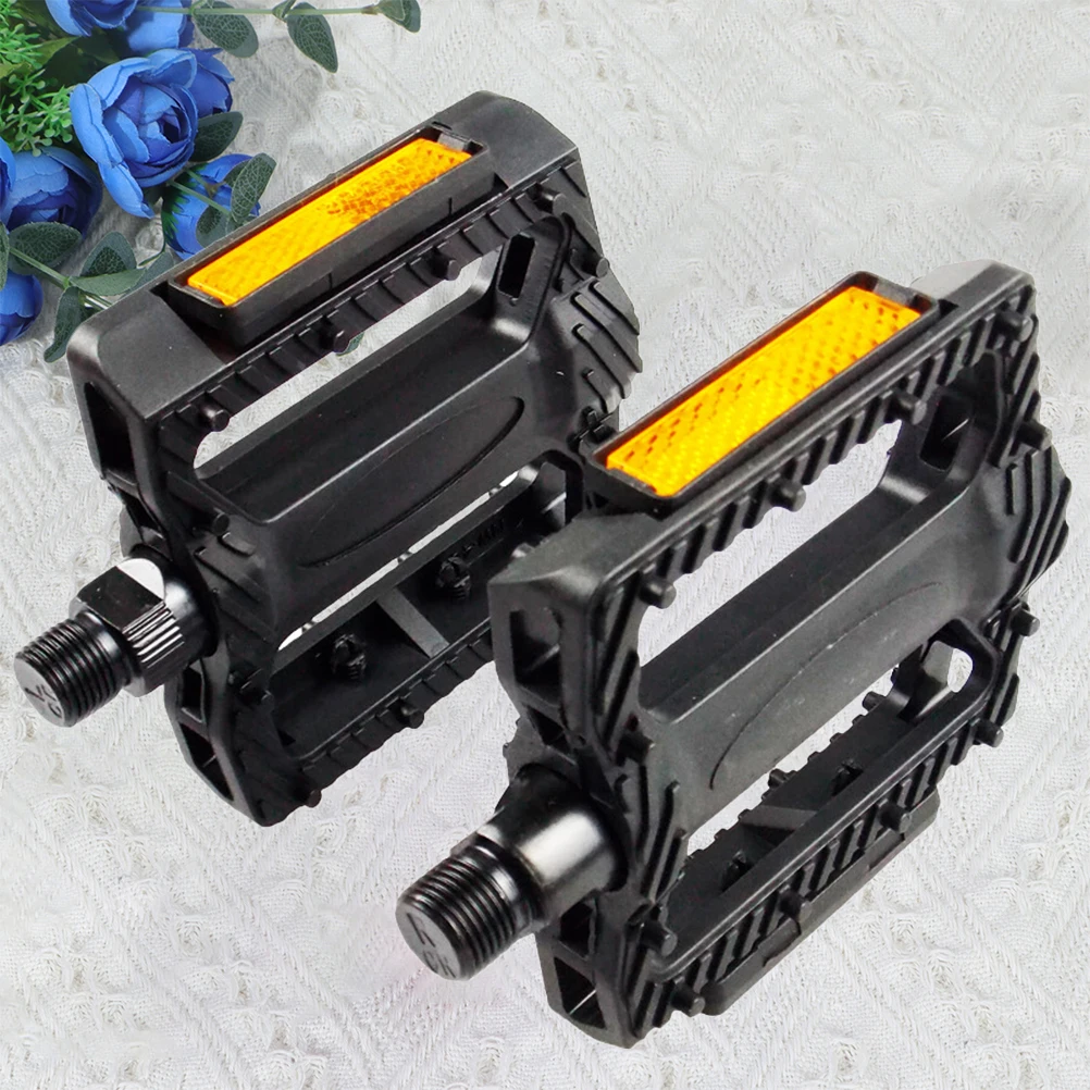 

1 Pair Anti-Slip Plastic Bike Pedals Lightweight Durable Replacement For Mountain Road Cycling Non-Slip Design