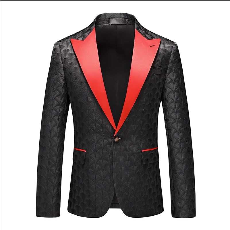 

Upscale Business Banquet Party Suit Men Clothing Classic Black Gentleman Jacquard Blazers Slim Fit Jackets Large Size 6XL